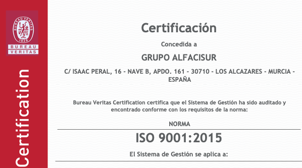 Renovamos nuestro certificado ISO 9001 y ampliamos nuestro alcance